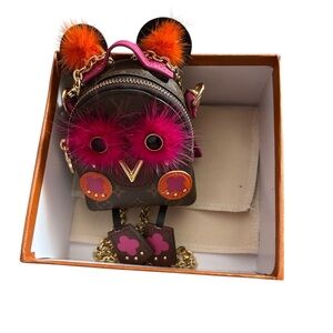 Fashion Lux Mini Owl Backpack Keychain Crossbody Bag